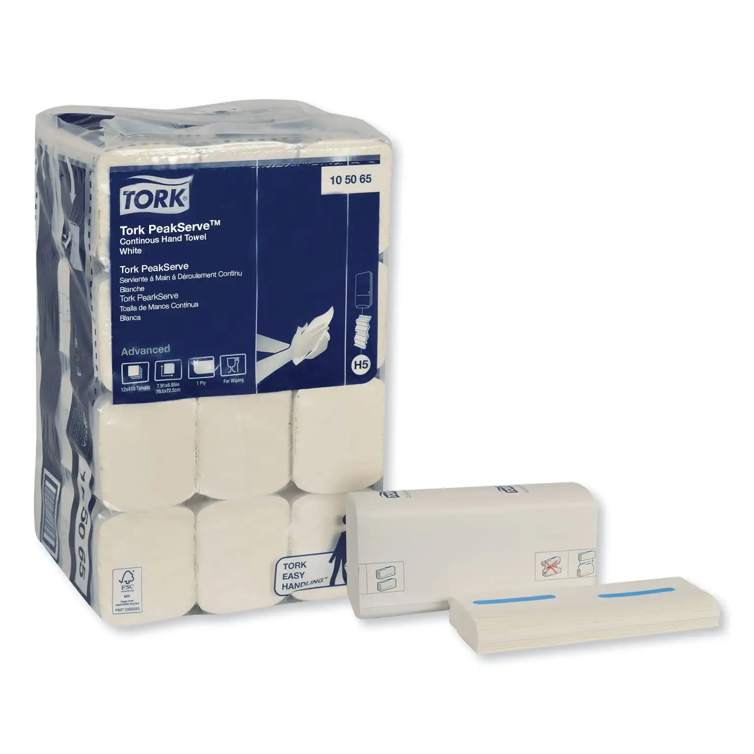 

Peakserve Continuous Hand Towel, 7.91 X 8.85, White, 410 Wipes/Pack, 12 Packs/Carton -Trk 105065