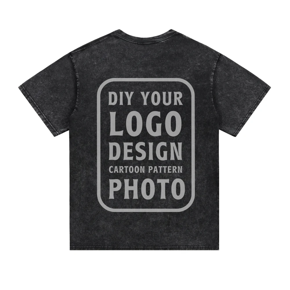 Kids Clothes Vintage Washed Custom T-shirt,DIY Your Design,Logo,Photo,Cartoon,Graphic T-shirt for Boys Girls Children's Clothing