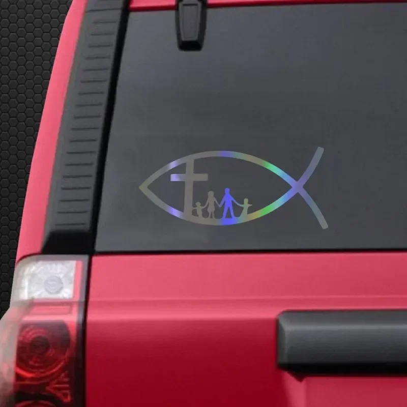 Car Sticker 3D Sticker Jesus Fish Christian Decal Car Motorcycles Decoration Car Styling Custom Sticker14cm*6.8cm