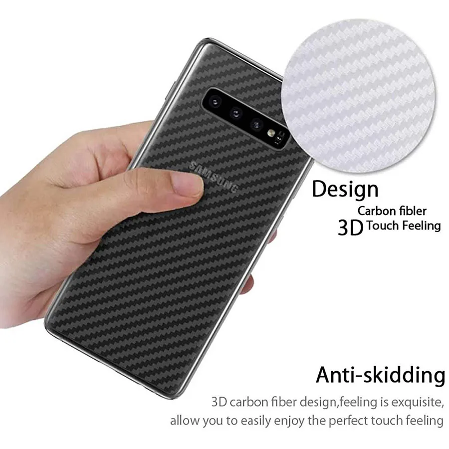 Back Carbon Fiber Screen Protector Film for Samsung Galaxy S22+ S21 S20 S10 Plus S23 Ultra A52s 5G A72 A51 A71 A50 M21 M31 M51