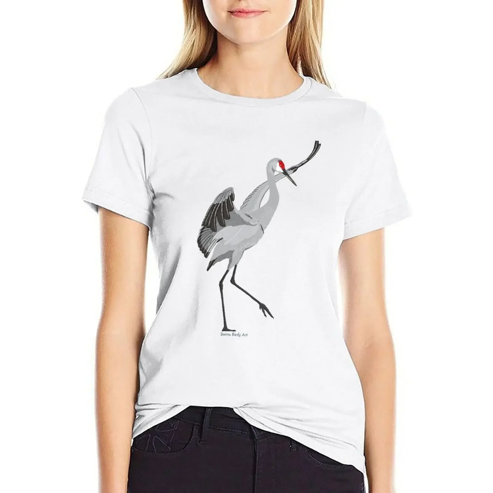 

Sandhill Crane T-shirt shirts graphic tees summer clothes oversized t shirts for Women