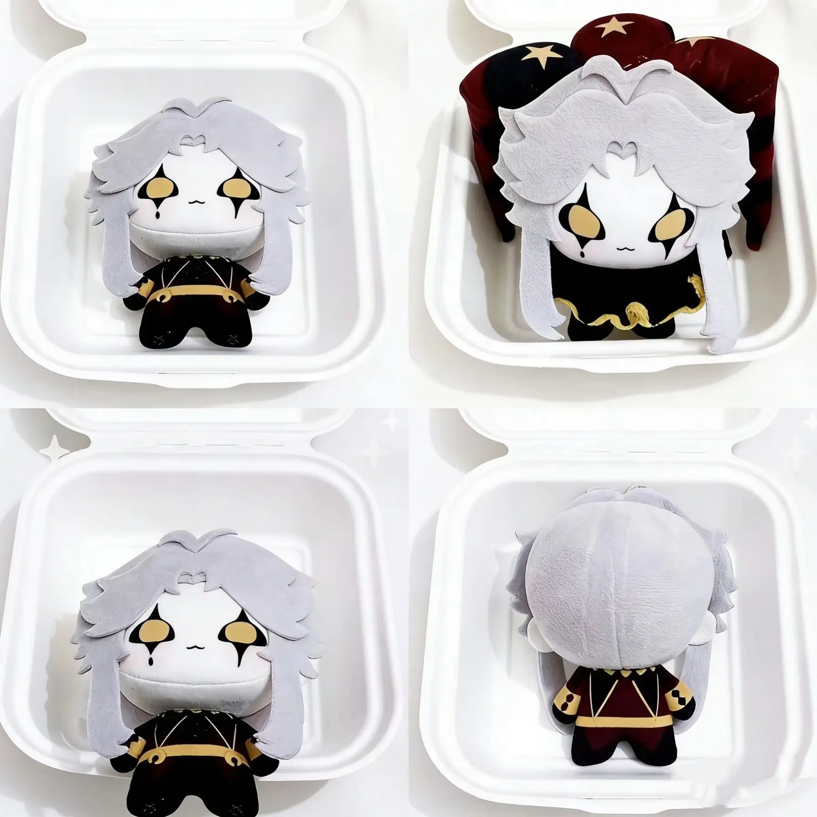 

10cm Anime The Freak Circus Pierrot Cute Plush Stuffed Cotton Figure Bag Pendant Keychain Christmas Gift
