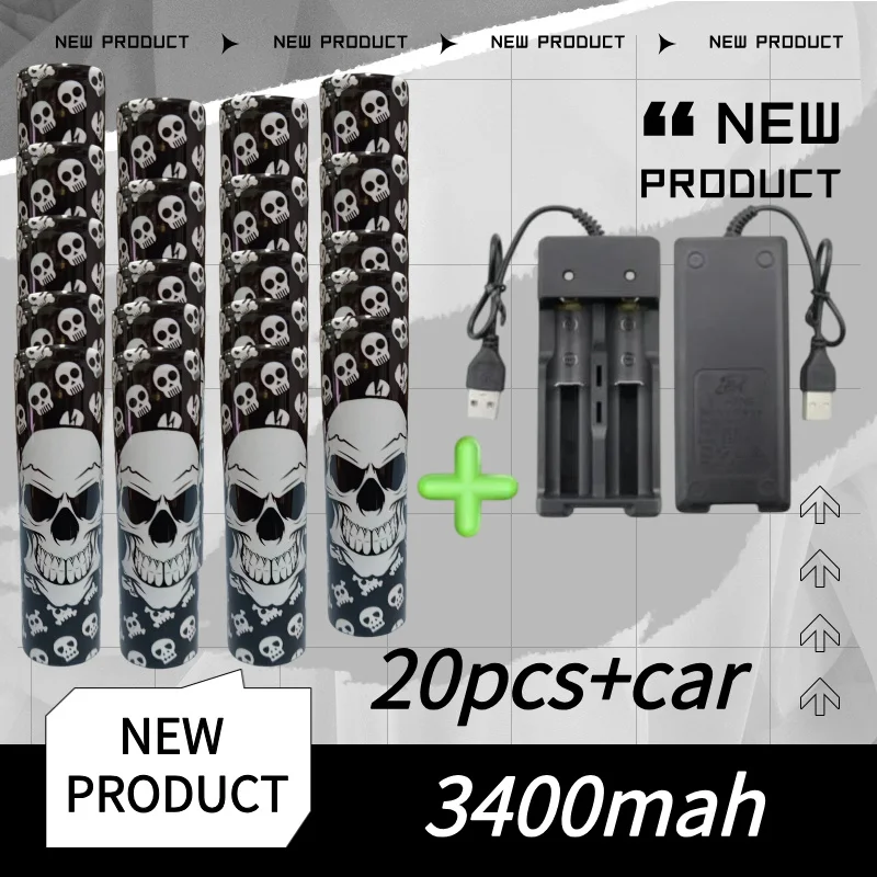 

2025 100% Rechargeable lithium battery 18650 Battery 3.7V 3400mAh pour lamp de poche chargeur USB original NEW PRODUCT