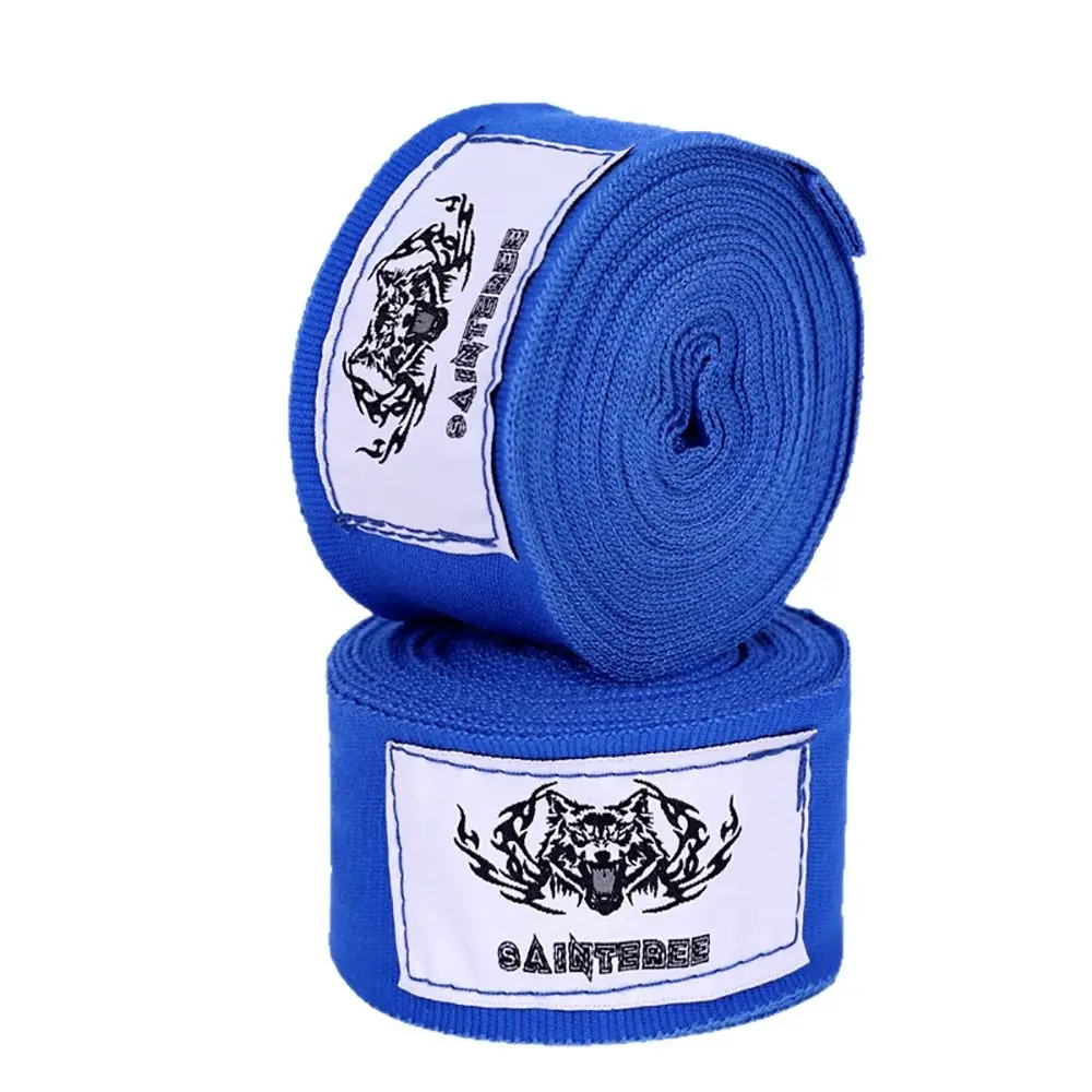 2PCS 1.5/3/5m Boxing Hand Wraps Polyester Black Red Blue Boxing Bandages Breathable Stretchable Boxing Wrist Strap