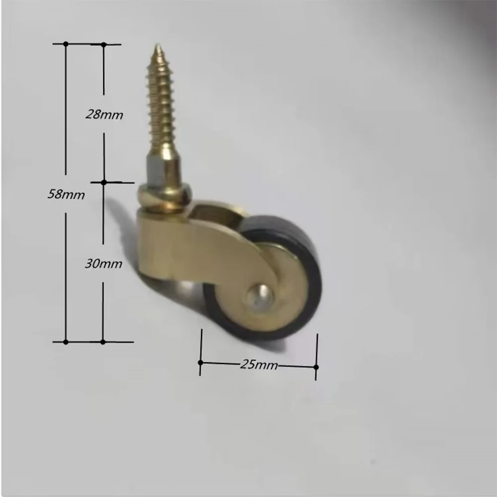 Furniture Caster Wheels Brass Caster Wheels Brushed Finish Design Robust Load-Bearing Design Brass Caster Gold Black Office Use