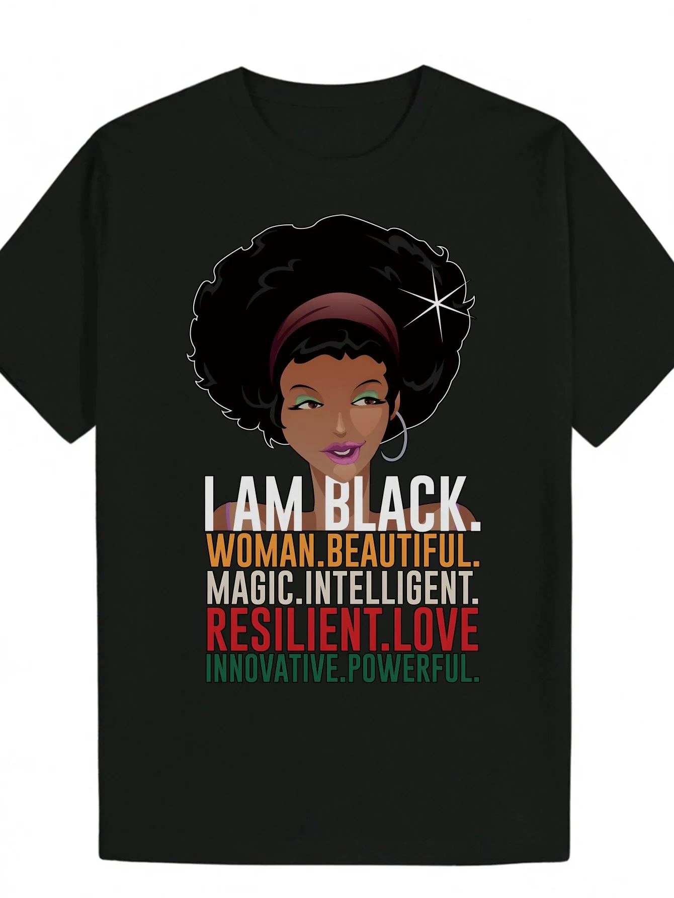 

Men's Black Empowerment Afro Woman "I Am Black" T-Shirt