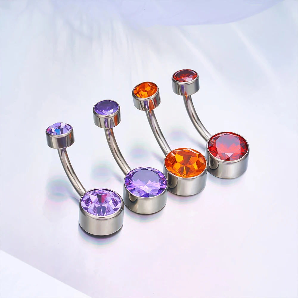 G23 TItanium Sexy Belly Button Piercing 14G Internal Thread Navel Piercing High Quality Mirror Polished Body Jewelry Wholesale
