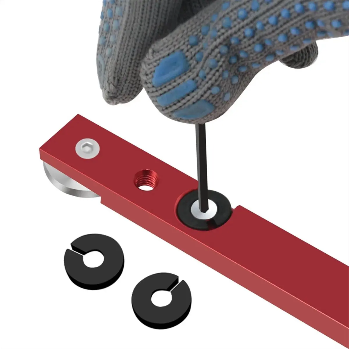 A63K& Woodworking T-Track Slider Limitable Miter Bar Rail Slider Table Saw Gauge Rod Woodworking T-Track Slider Red