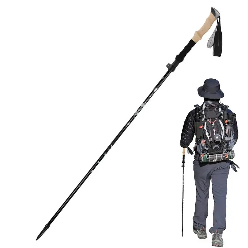 5 Section Outdoor Foldable Trekking Pole Camping Portable Walking Hiking Stick With Ergonomic Handle For Women And Men