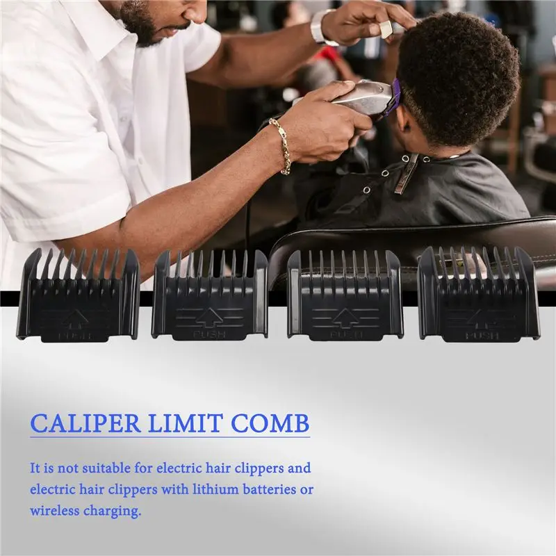 AA97 Electric Clipper Accessories,4Pcs Cut Clipper Limit Comb Guide Attachment Size Barber Replacement(1mm,1mm,2mm,3mm)