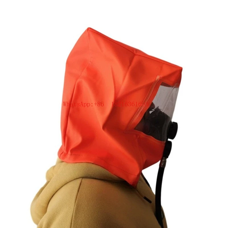 

Marine Emergency Escape Respirator Mask 10 Minutes EEBD Accessories Hood 15 Minutes Orange Respiratory Mask