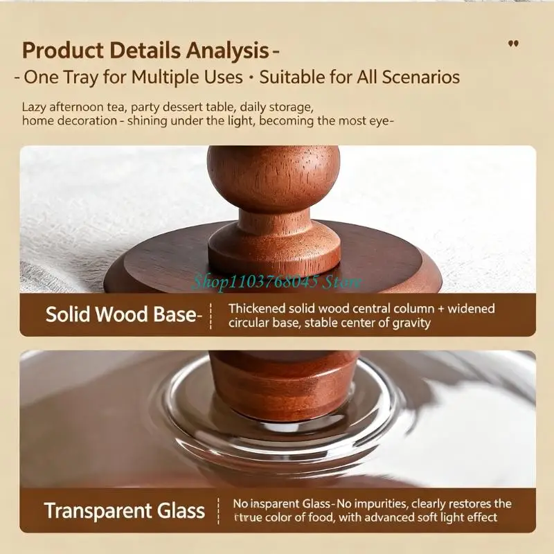 R53F Glass Serving Stand with Lid for Pastry, Fruit and Coffee Tables