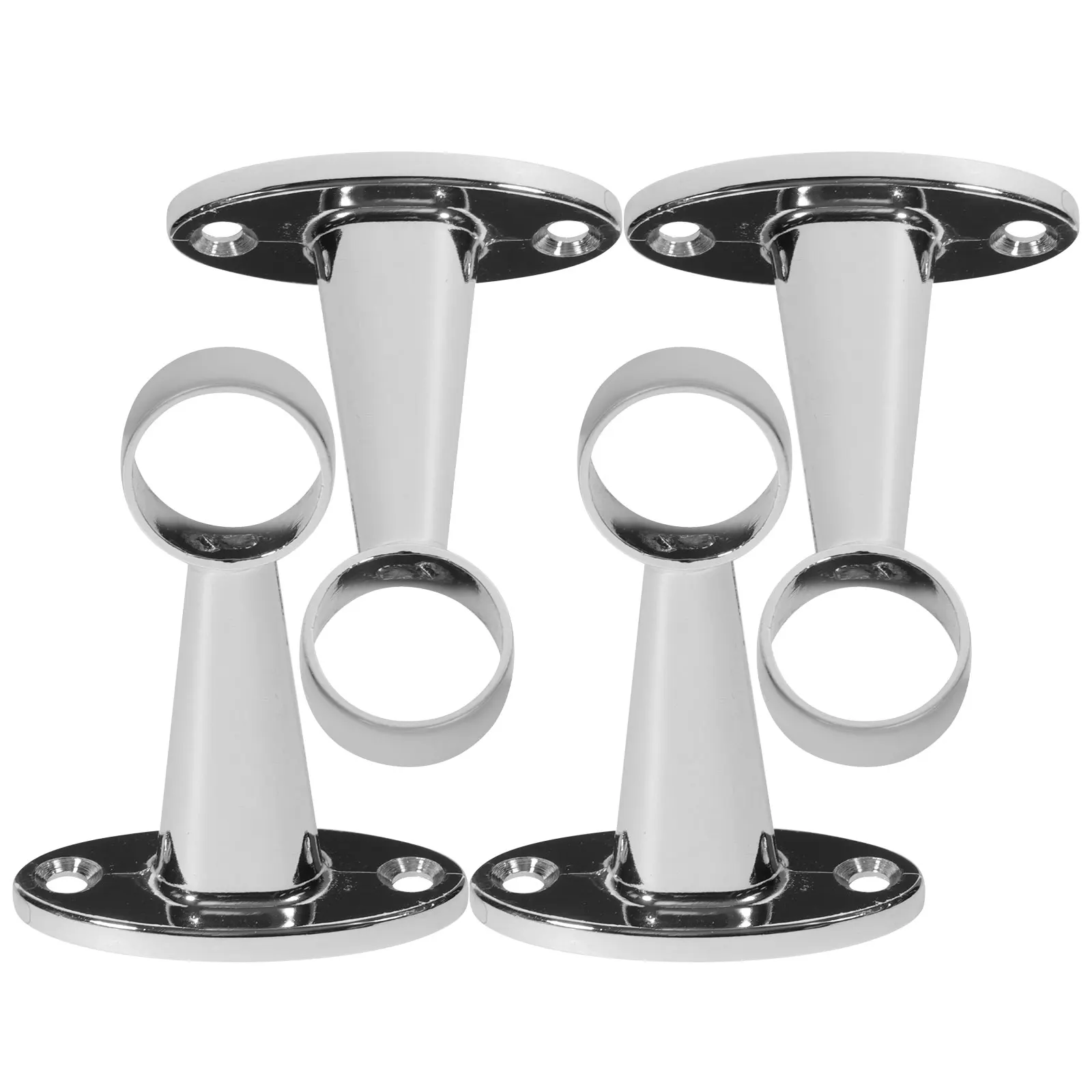 

4pcs Stainless Steel Closet Pole Holder Wardrobe Rod Support Flat Shower Curtain Bracket Ceiling Mount Closet Lever