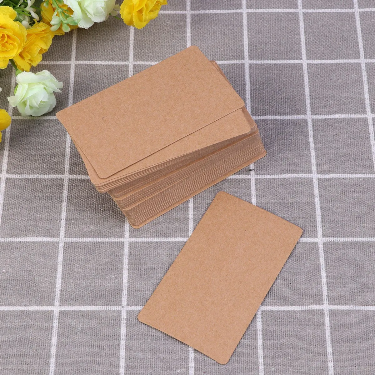 

100Pcs Vintage Kraft Message Cards Double Sided Blank for Wedding Gift Tags Party Favors Memo Pads Greeting Cards