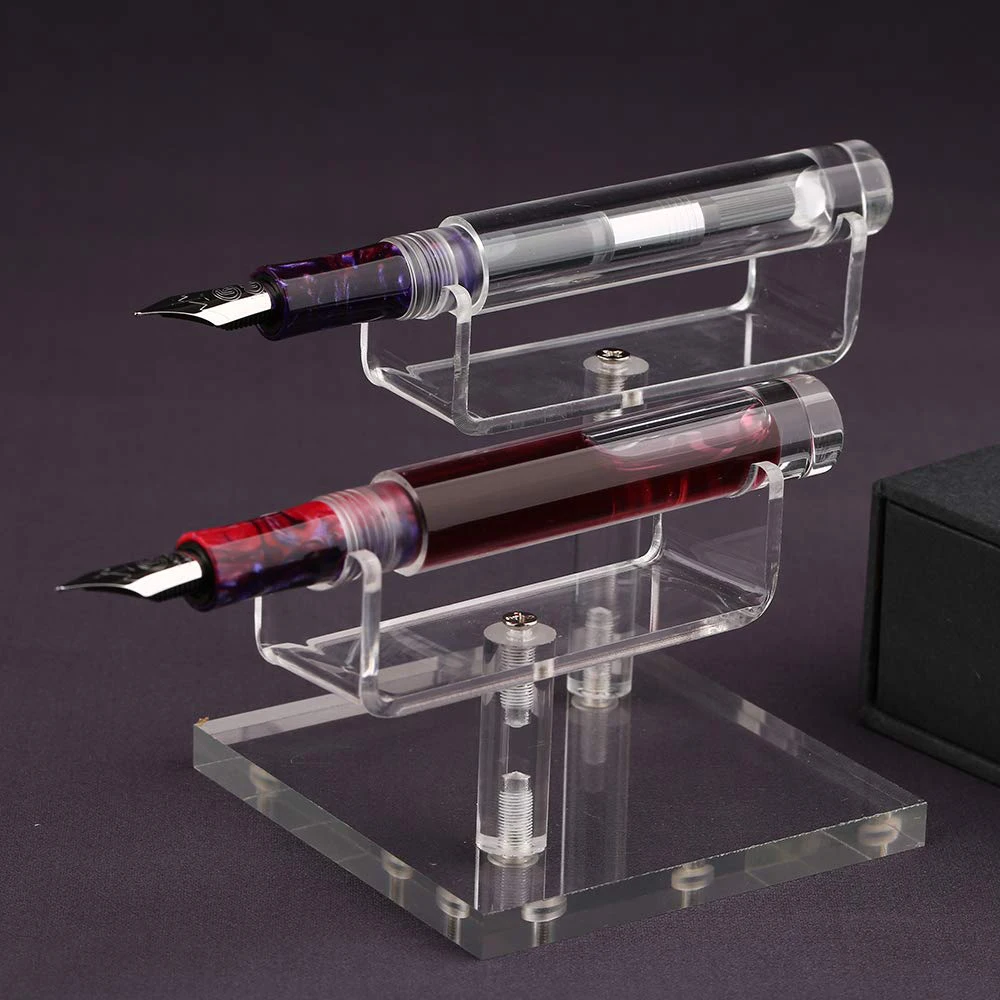 Hot MAJOHN C1 Dropper Fountain Pen Fully Transparent F/M/Bent Nib With Converter Large-Capacity Ink Storing Fashion Office Gift