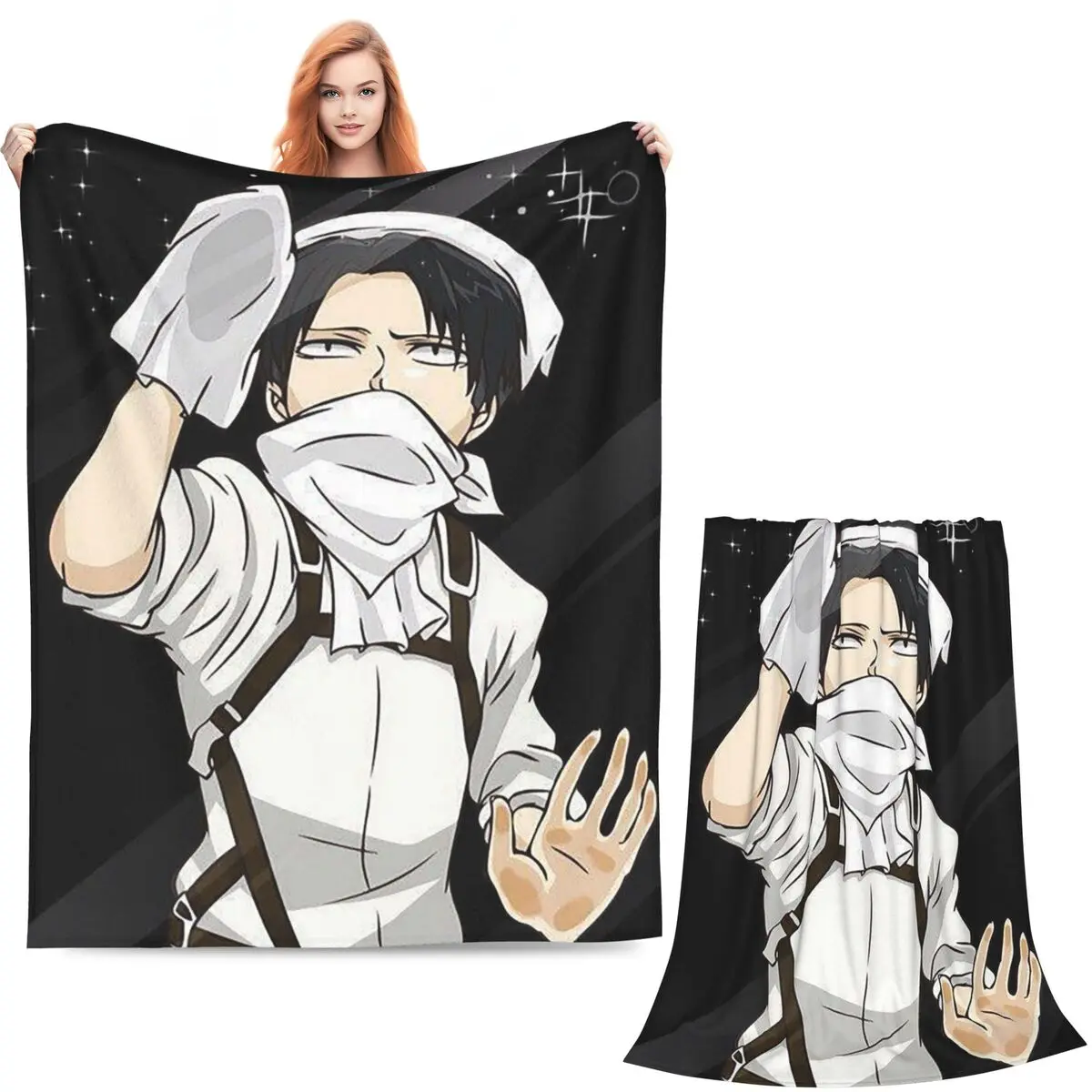 Attack On Titan Manga Erwin Smith Anime Blankets Soft Warm Flannel Throw Blanket Plush for  Living room Picnic Travel Home Sofa