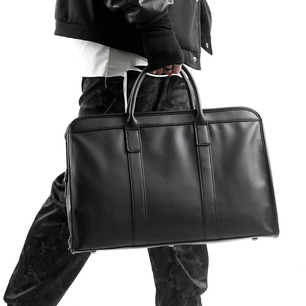 الرجال حقائب بولي Leather جلد رجل حمل حقيبة لابتوب حقائب اليد التجارية حقائب كتف 2025 مكتب العمل الرجال التنفيذي حقيبة المحامي