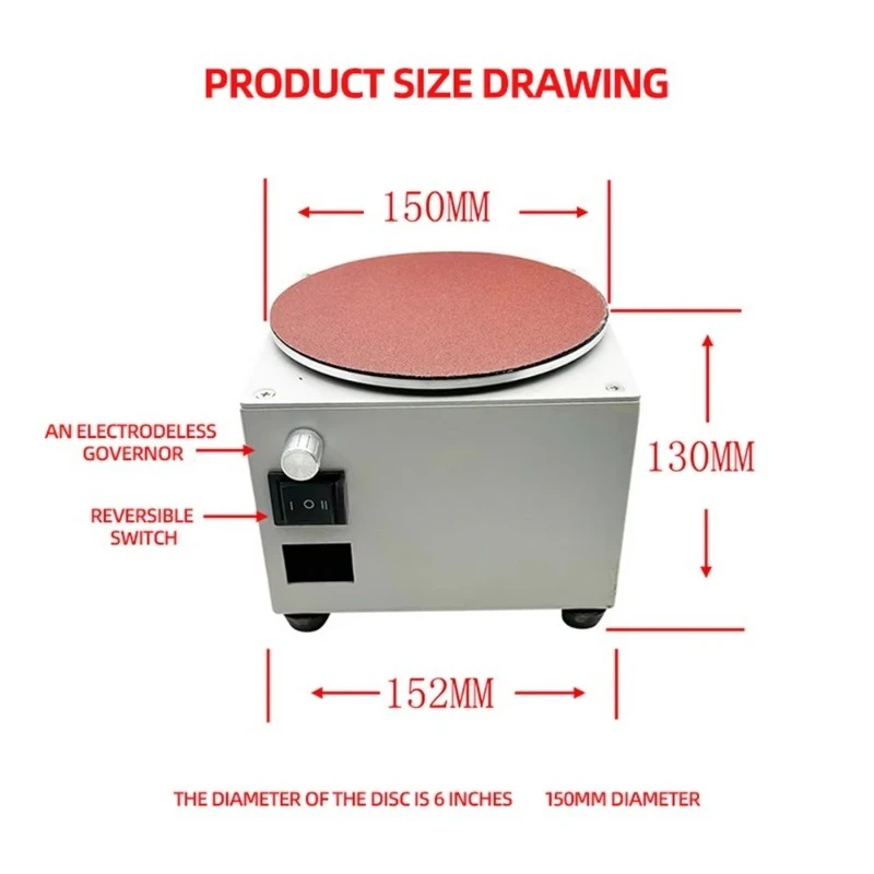 6" Electric Wood Metal Knife Sharpener Sandpaper Sticking Disk Grinding Machine Knife Grinder Engraving Machine disc 120W - view 3
