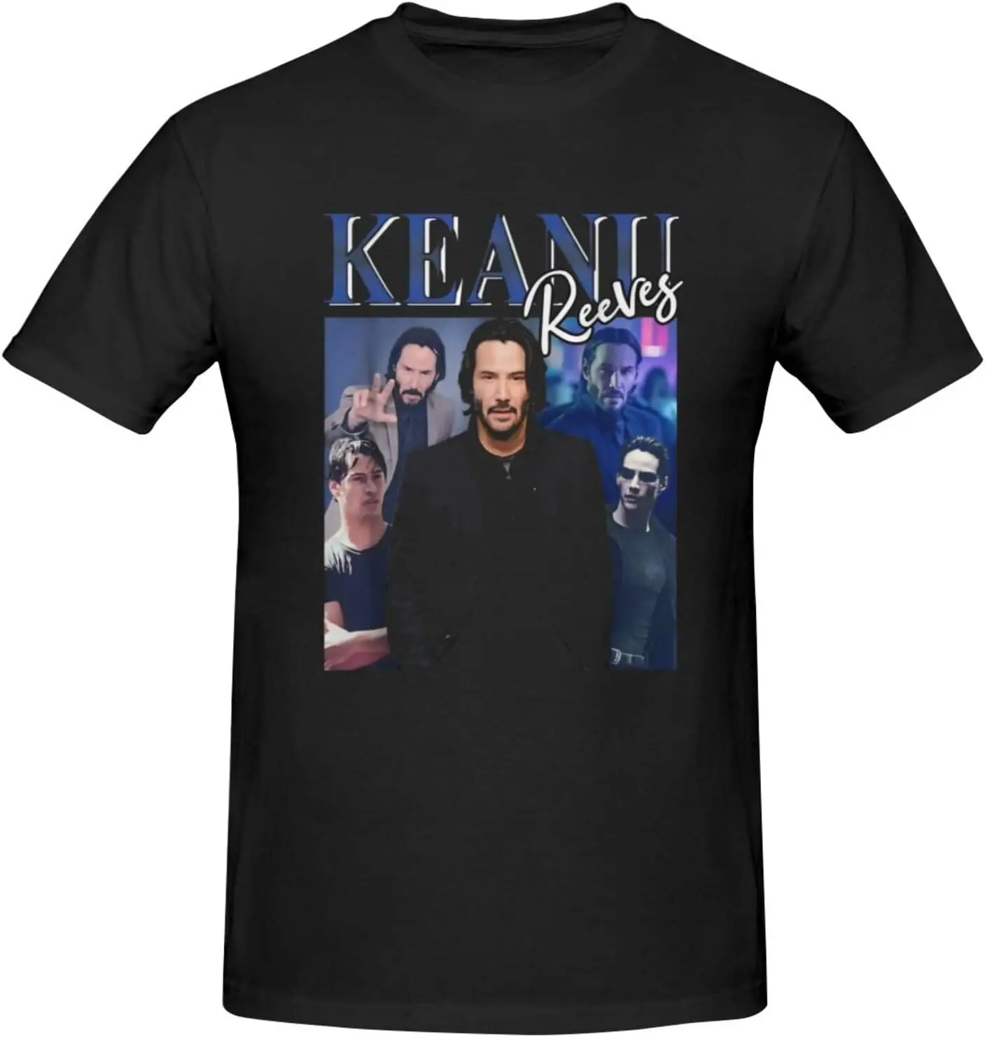 Keanu Muisc Reeves T-Shirt Men'S Short Sleeve Crewneck Pattern Casual Cotton Vintage Shirts Tops