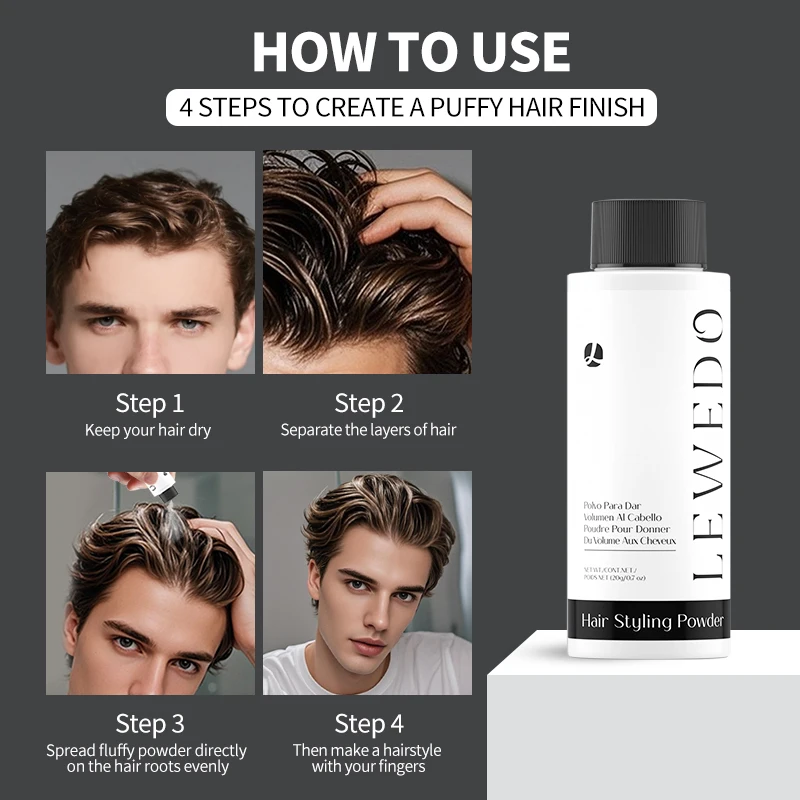 مسحوق تكثيف الشعر، مسحوق تصفيف الشعر يدوم طويلاً، مسحوق شعر رقيق للتحكم في الزيت، يزيد من حجم الشعر، تعزيز تصفيف الشعر #6