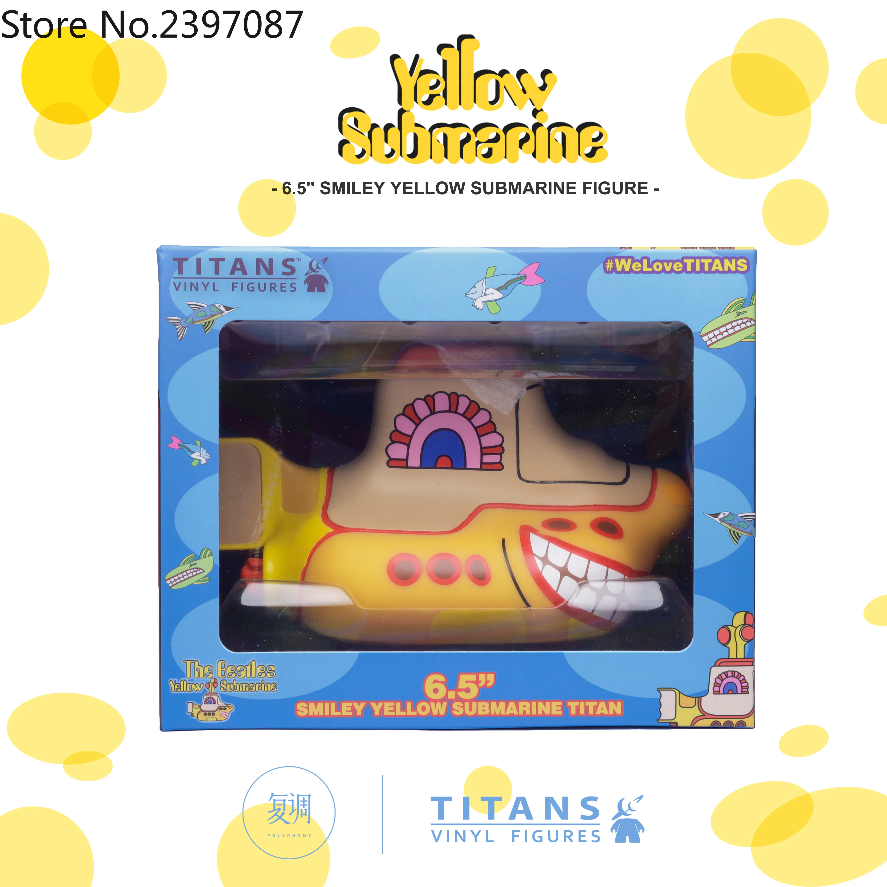 Original Super7  Titans Smiley Yellow SubMarine The Beatles Model Figure