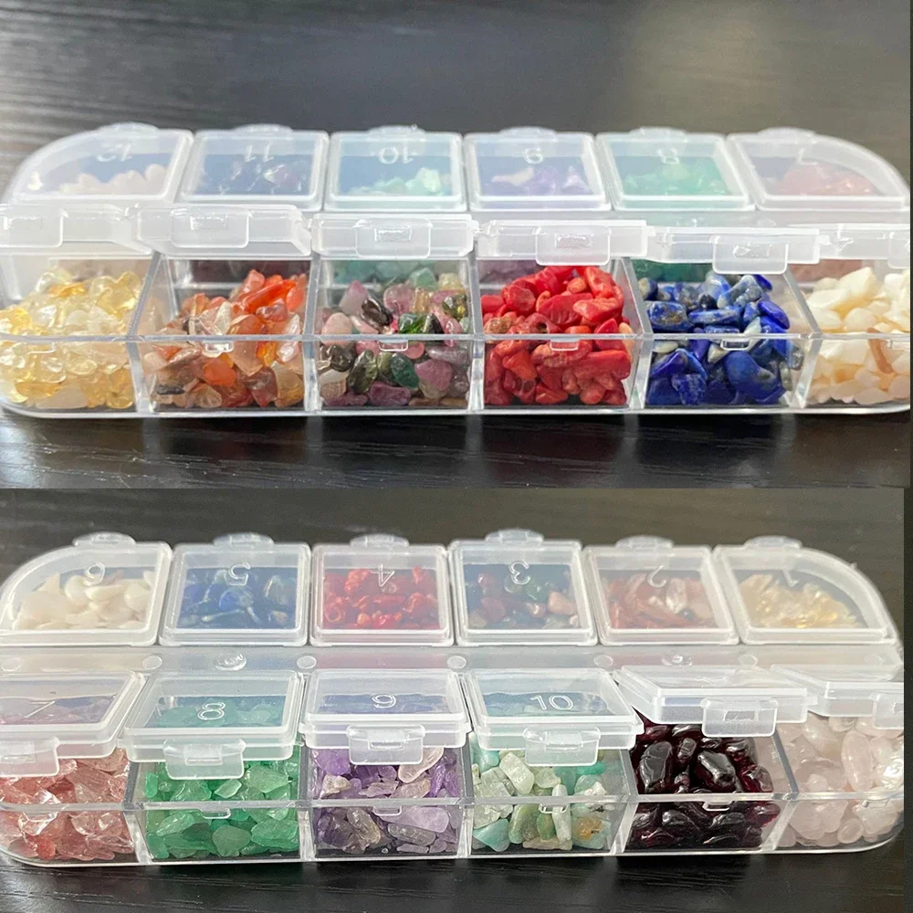 Boxed Irregular Natural Crystal Gravel Agate Quartz Crushed Stone Healing Specimen Crystals Collection Jewelry Gem Making