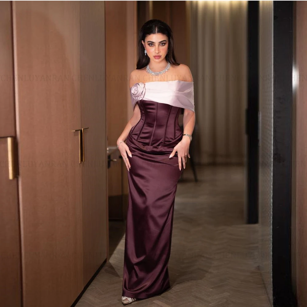 

MOLISA Индивидуальные длинные платья сложной длиной до пола с цветочными складками, прямые длинные платья с открытыми плечами, элегантные платья на заказ, 2025 г.