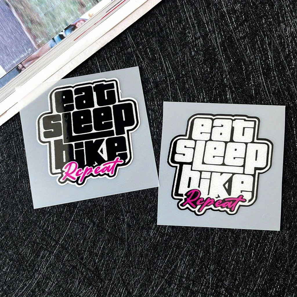 Set di adesivi per ciclismo multi-stile "Eat Sleep Bike Repeat", ideale per cornici per bici, coperchi per laptop, aggiunta di una atmosfera ciclistica appassionata