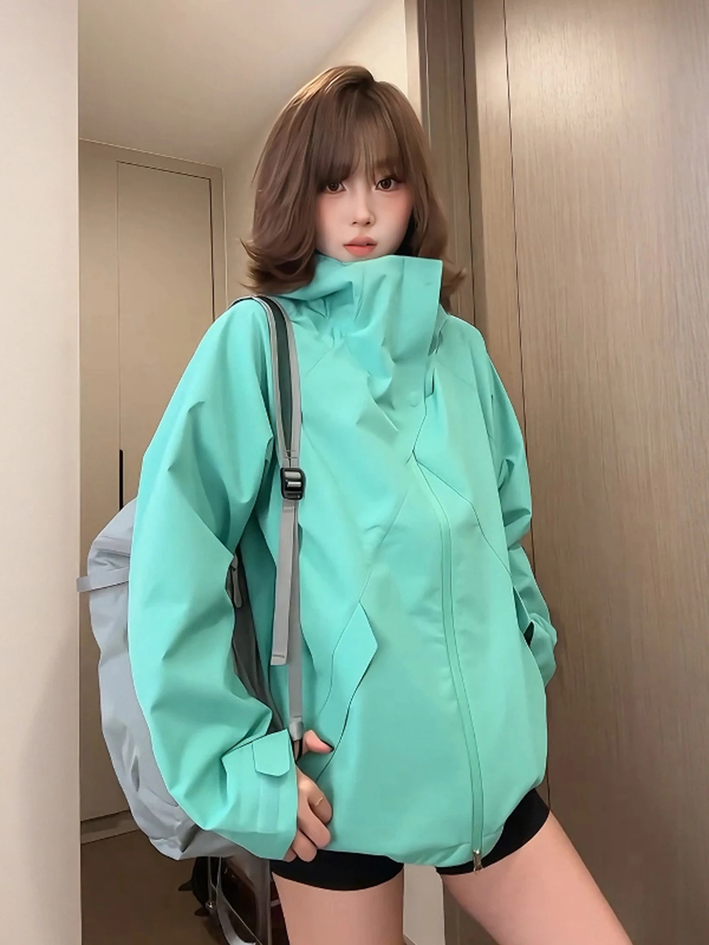 

Dopne Hooded Soft ell Jaet Men's Winter Outdoor Tee-Proof Sports Coat Windproof Loose Fit Long Sve Zipper Closure