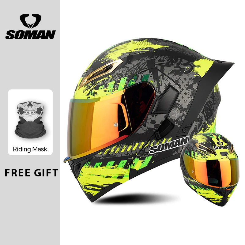 خوذة دراجة نارية للرجال معتمدة من وزارة النقل خوذة موتو قابلة للطي مع قناع مزدوج وحدات خوذة لكامل الوجه للرجال البالغين Cascos Para Motos #1