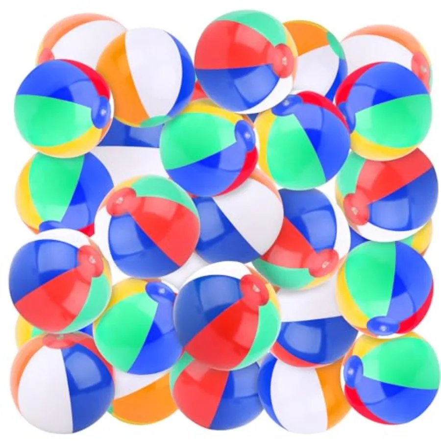 

Inflatable Beach Balls Classic Rainbow Swimming Pool Ball Birthday Beach Party Decoration Summer Water Games Gifts 9 to 12 Inch