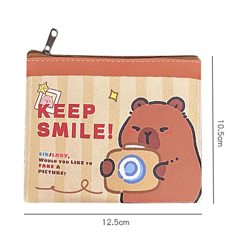 Cartoon Capybara portamonete portamonete portafoglio carino portatile impermeabile Mini sacchetto di immagazzinaggio rossetto chiave auricolare organizzatore per regalo per bambini