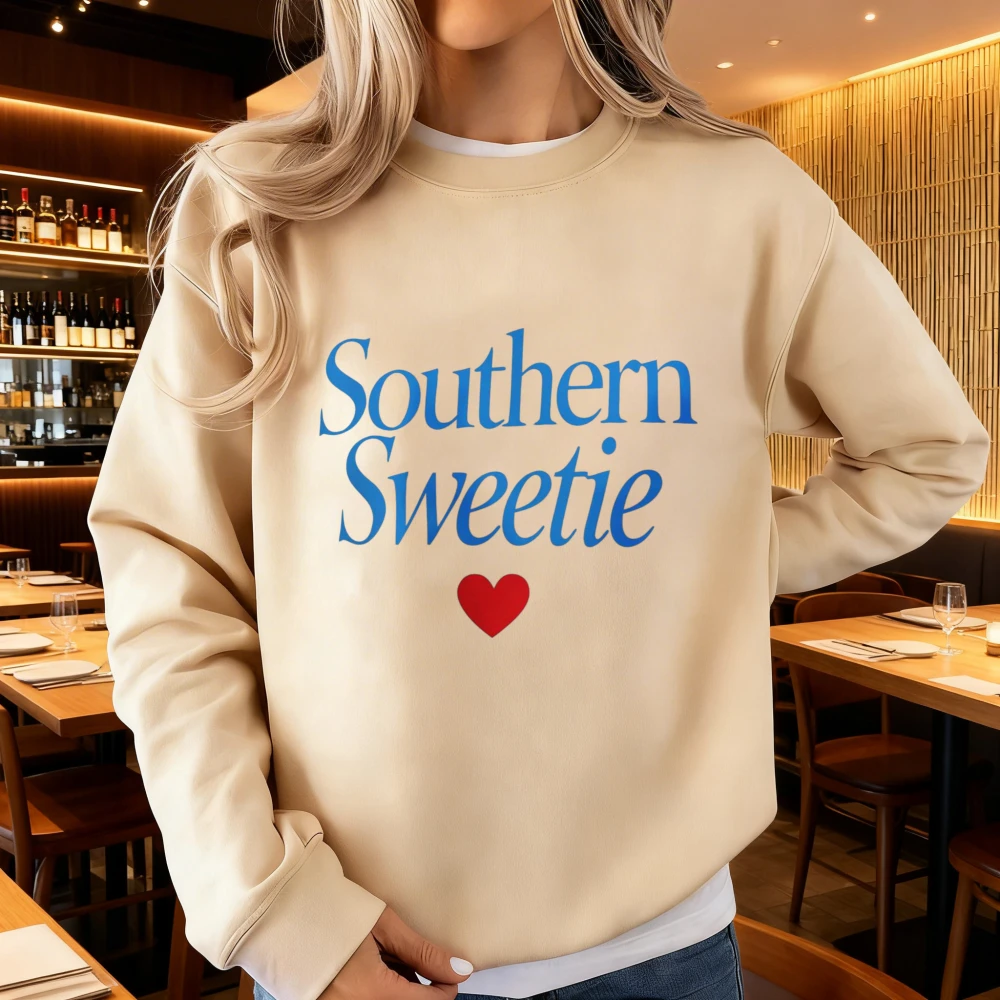 

Свитшот Southern Sweetie, забавный ретро-свитшот, свитшот с изображением Джорджии, эстетичный графический женский пуловер с круглым вырезом, повседневная одежда