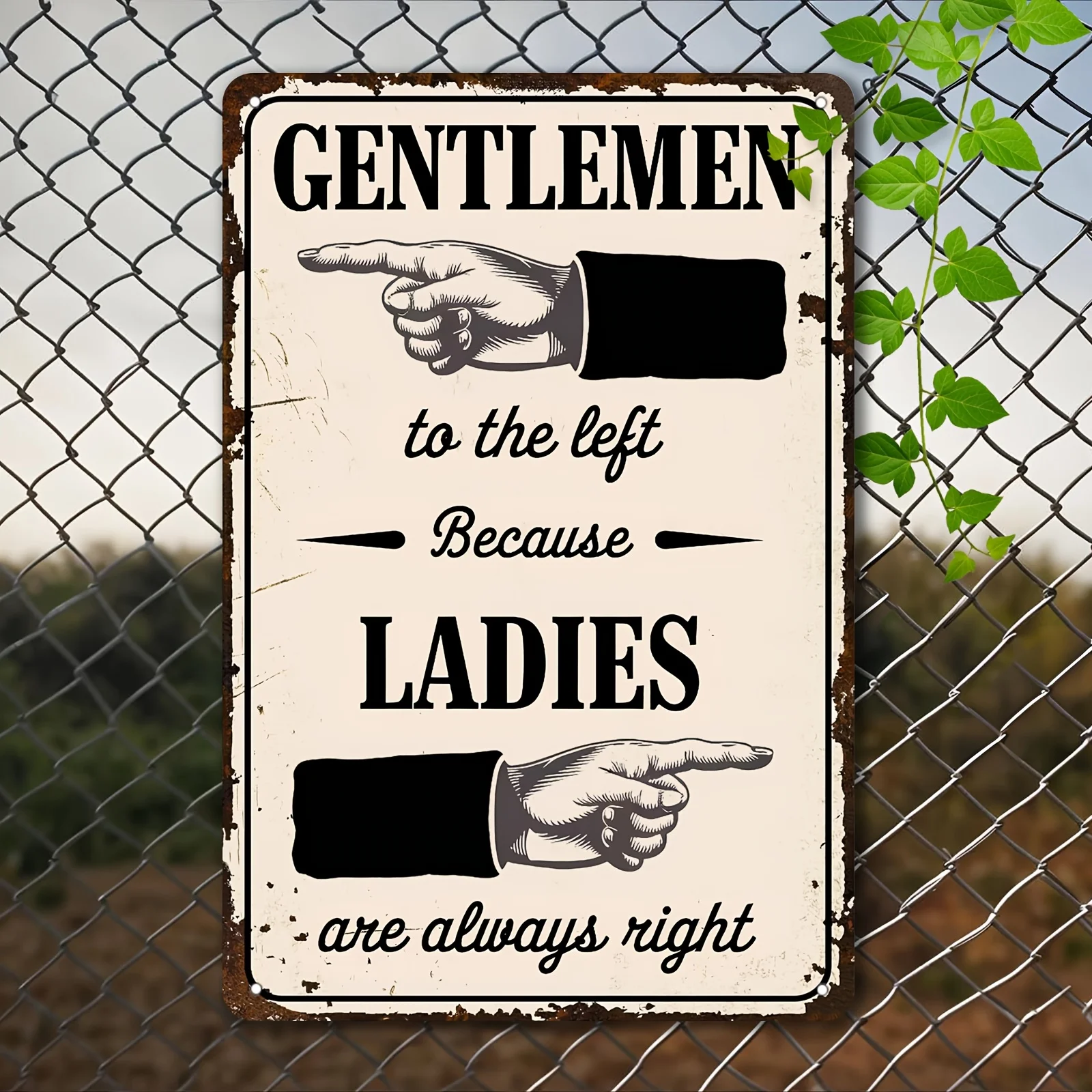 2D Flat 1pc Bathroom Rules Vintage Metal Tin Signs Gentlemen to The Left Because Woman Always Right Creative Sign  Wall Decor