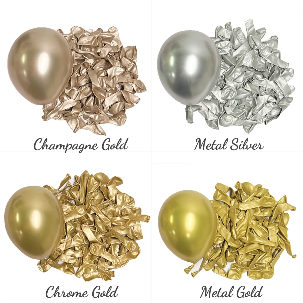 50/100Pcs Metall Luftballons 5/10/12/18 zoll Rose Gold Metalli Silber Chrom Gold latex Ballons Geburtstage Hochzeit Weihnachten Decor