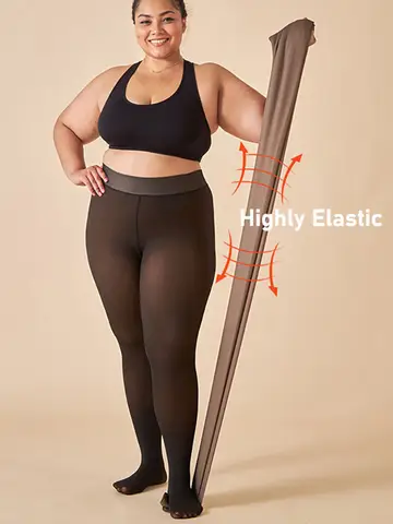 Thicken Thermal Tights Leggings Women Winter Fleece Velvet Thermo Stockings High Waist Elastic Slim Sexy Translucent Pantyhose