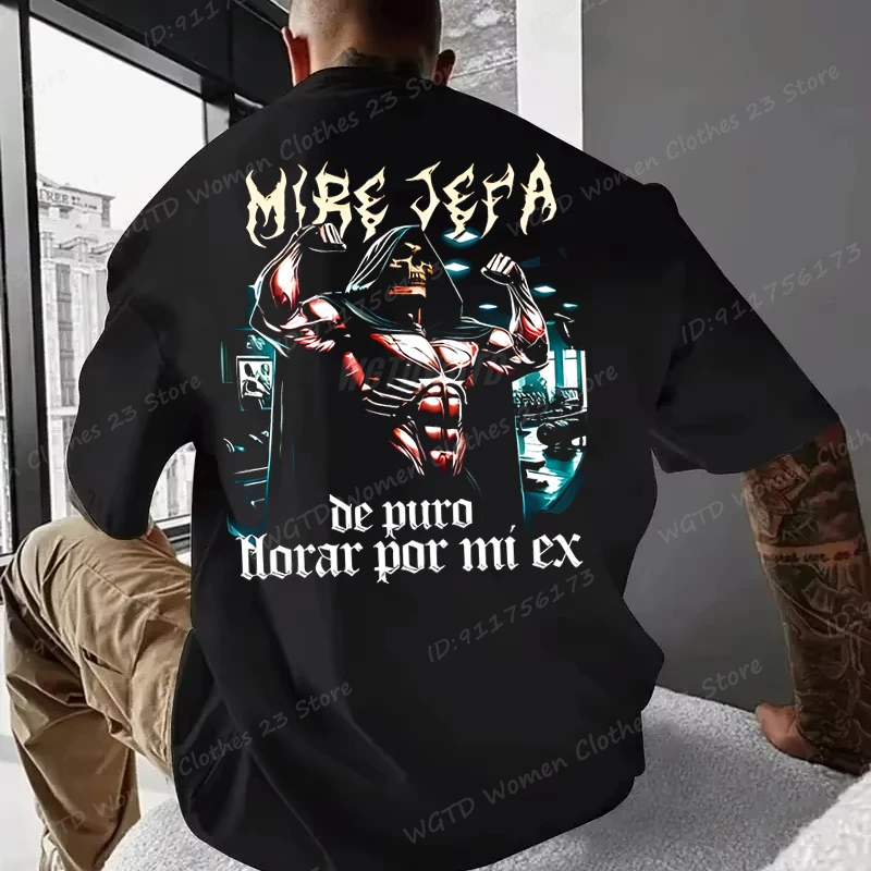 Funny Skeleton Calacas Chidas Gym T-shirt for Men Summer Short Sleeve Oversized T Shirt Casual Streetwear Tops Men's Clothing image 4