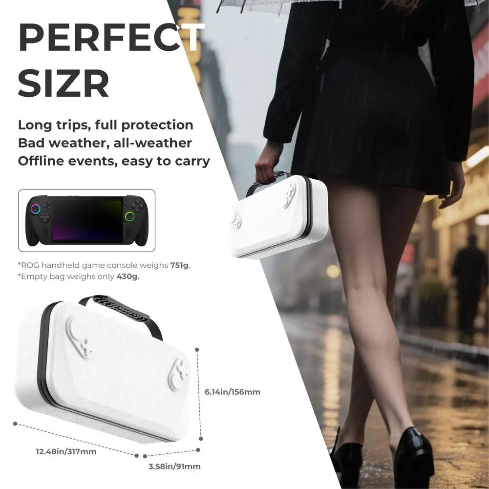 For ROG XBOX Ally Storage Case With Convenient Carrying Handle Portable Hard Case With Zipper For Handheld Game Consoles 6