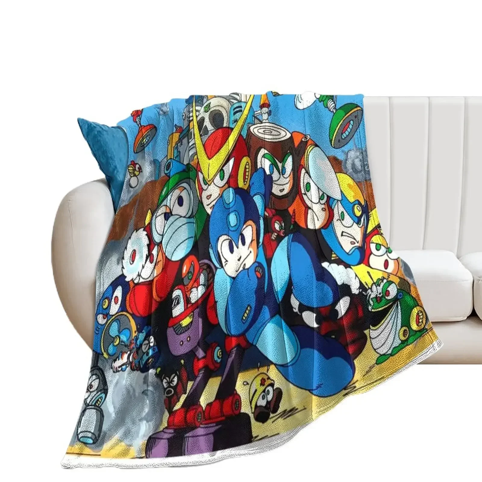 Mega Man 2 Art Throw Blanket Blankets For Bed wednesday Baby Soft Plush Plaid Blankets