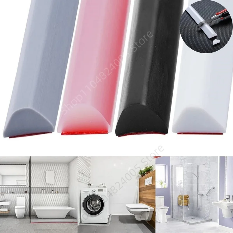 Bande de retenue d'eau auto-adhésive en Silicone pliable, pour salle de douche, séparation sèche et humide, bande d'étanchéité pour bas de porte, nouvelle collection
