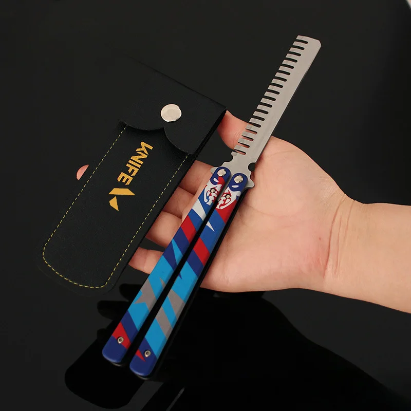 Valorant Wapen Yoru's Stijlvolle Vlinder Kam Melee Game Perifere 23 cm Metalen Balisong Trainer Model Wapen Geschenken Speelgoed voor Jongens