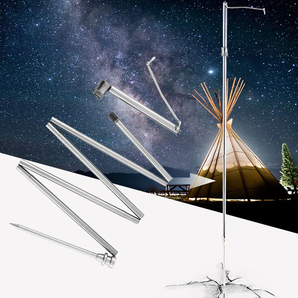 

Outdoor Lantern Pole Holder 140.5x13cm Aluminum Alloy Foldable Detachable Multifunctional Storage Rack Camping Accessories