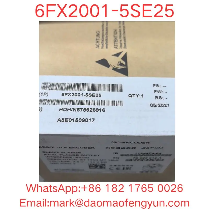 6FX2001-5SE25 Brand New ABSOLUTE VALUE ENCODER 6FX2001-5SE25 MULTITURN 25 BIT WITH ENDAT, OPERATING VOLTAGE 5 V, STRIP FLANGE SH