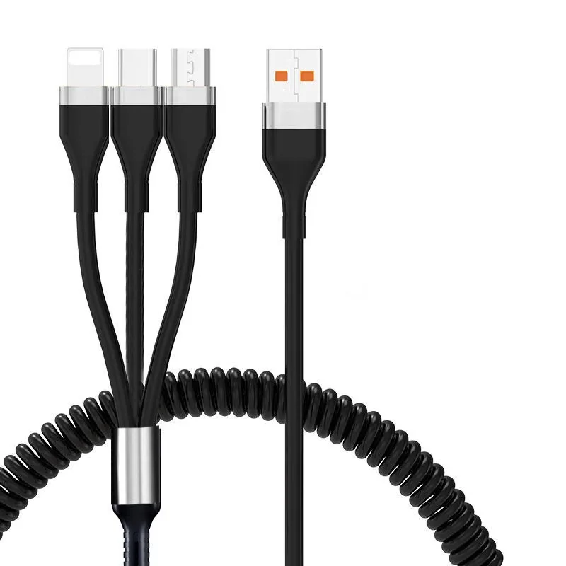 3 in 1 120W 6A Fast Charging USB Type C Cable Micro USB Cable for iPhone14 Charging Cable for Samsung S24 Xiaomi Huawei USB Line