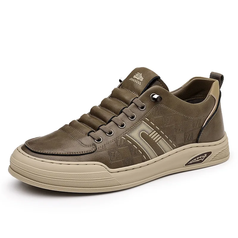 

Мужские кроссовки из высококачественной коровьей кожи 2026 года: новые, без шнурков, дизайнерские, модные повседневные туфли для мужчин на весну-осень