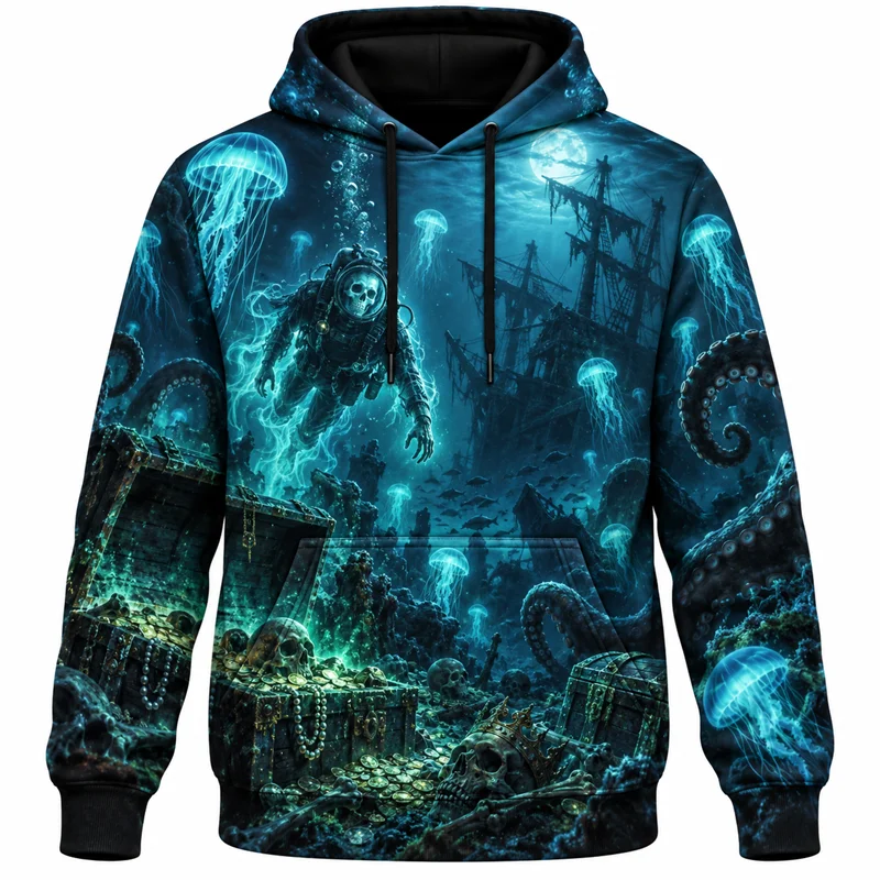 Halloween Hoodie Spooky Graphic Pullover Occult Fantasy Dark Streetwear Pumpkin Ghost Witch Magic Skeleton Cyber Horror Unisex