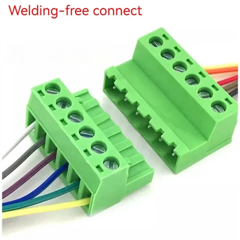 5Pair Pitch 5.08mm PCB Screw Terminal Block 2EDG  2P-12Pin Right Angle Plug-in Type Male Plug Female Socket Wire Connector