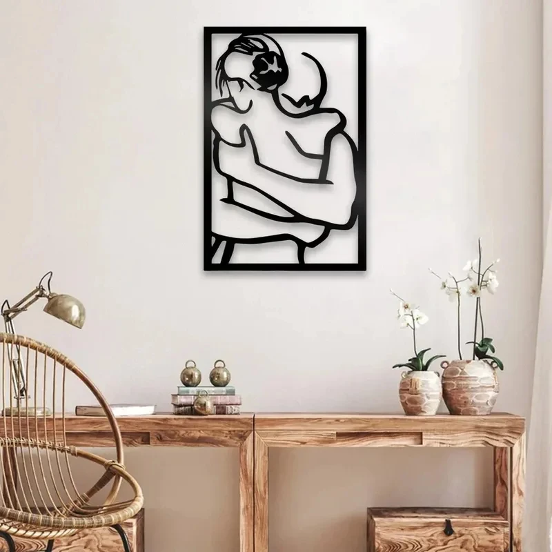 Black Metal Wall Art Cutout Sign for Farmhouse Hanging Decor Modern Home Living Room Bedroom Stylish Metal Decoration 1PC