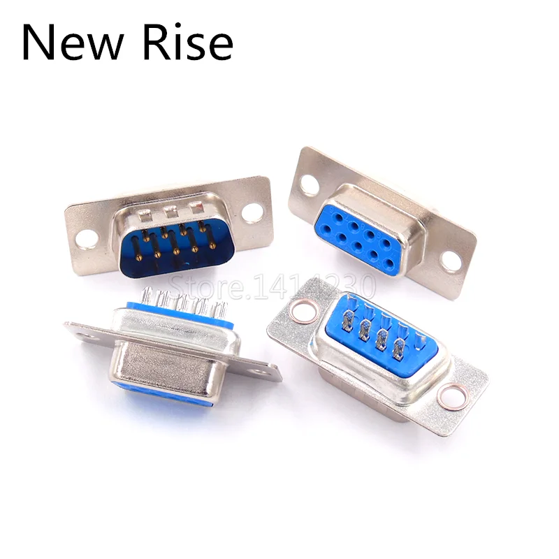 5PCS DB9 Male Female PCB Mount Serial Port Solder Type Connector RS232 9Pin Copper 9P Socket Plug Adapter For PCB