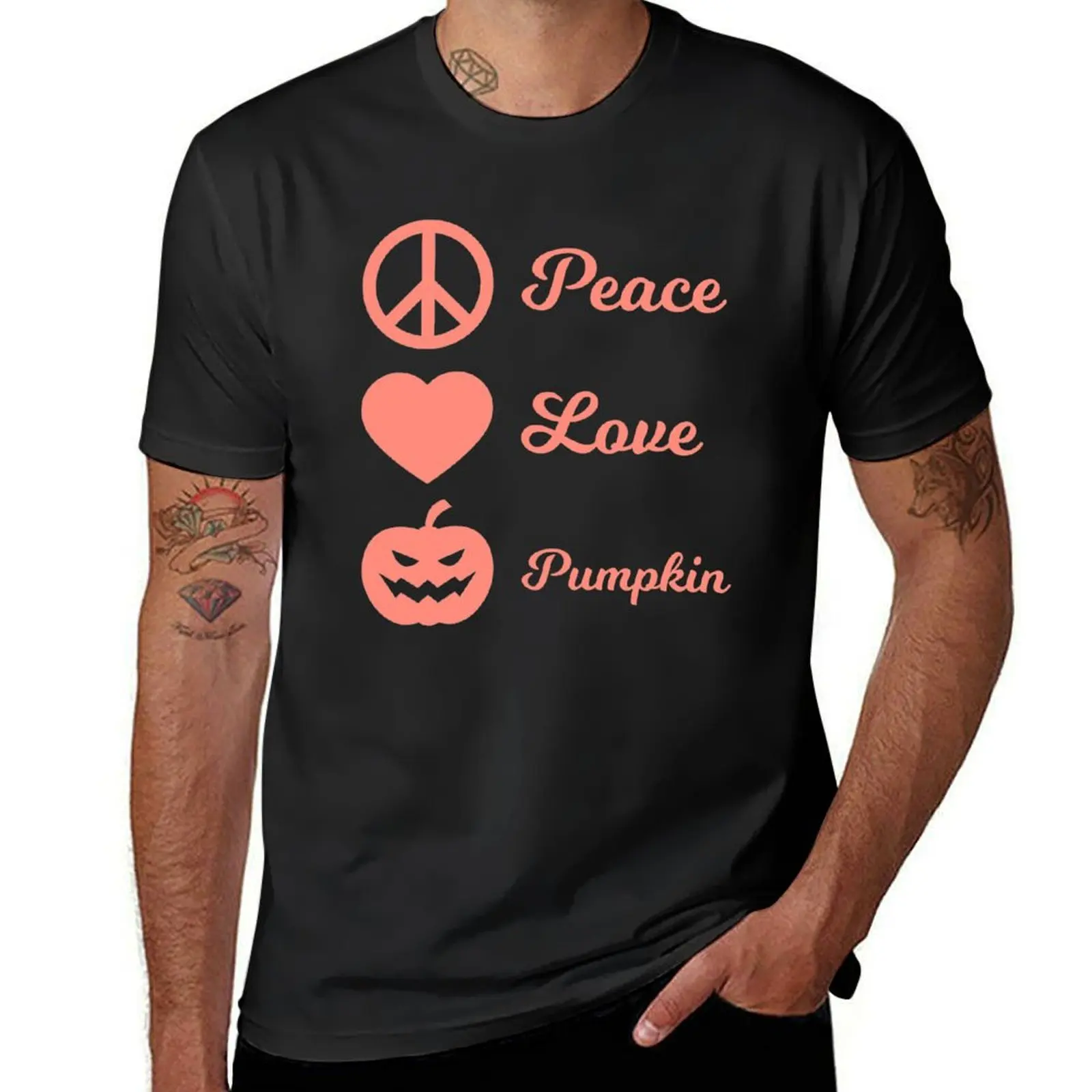 

Peace Love Pumpkin T-Shirt quick-drying vintage clothes quick drying mens t shirts pack